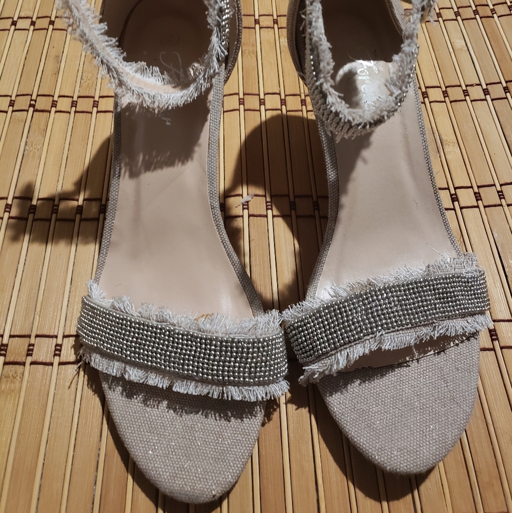 Wedged open toe heels